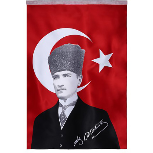 Kalpakli Ataturk Bayragi Izmir Bayrak